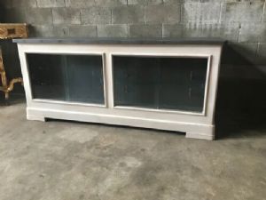 Weiße Laden Theke/Vitrine - Restauriert